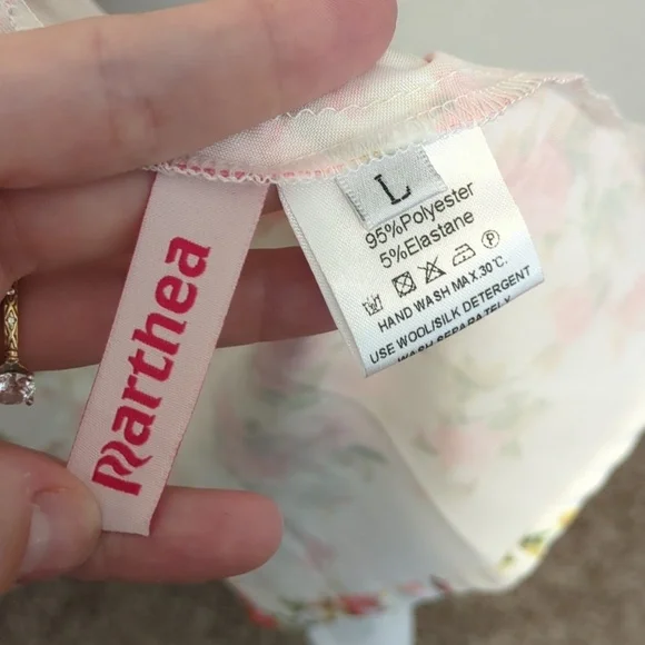 Parthea white pink floral sleeveless basque waist lace up thigh slit maxi dress - Picture 9 of 14